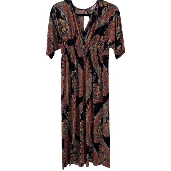 5th & Love V-neck 3/4 Sleeve Empire Waist Paisley Boho Dress Size Small - Picture 1 of 7